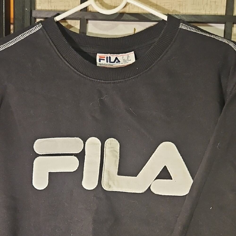Fila Black Crewneck with White Logo Accent - Picture 3 of 6
